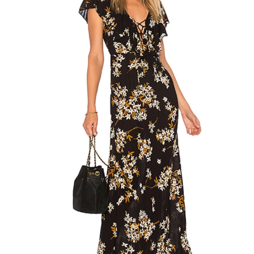 Long floral black dress, Society Amuse